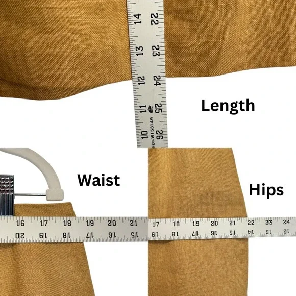 Lauren Ralph Lauren Tan Linen Blend Buckle Wrap Skirt Size 14 Womens - Picture 7 of 7